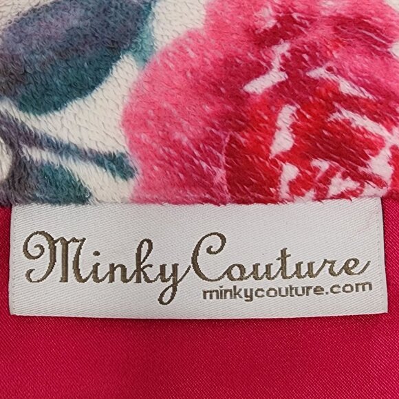 Minky Couture Floral Lovey Baby Security Blanket 20in Satin Trim Double Sided - Picture 2 of 6